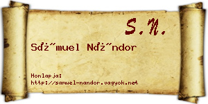 Sámuel Nándor névjegykártya