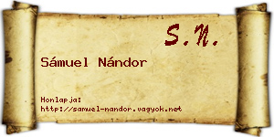 Sámuel Nándor névjegykártya