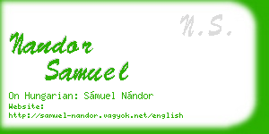 nandor samuel business card